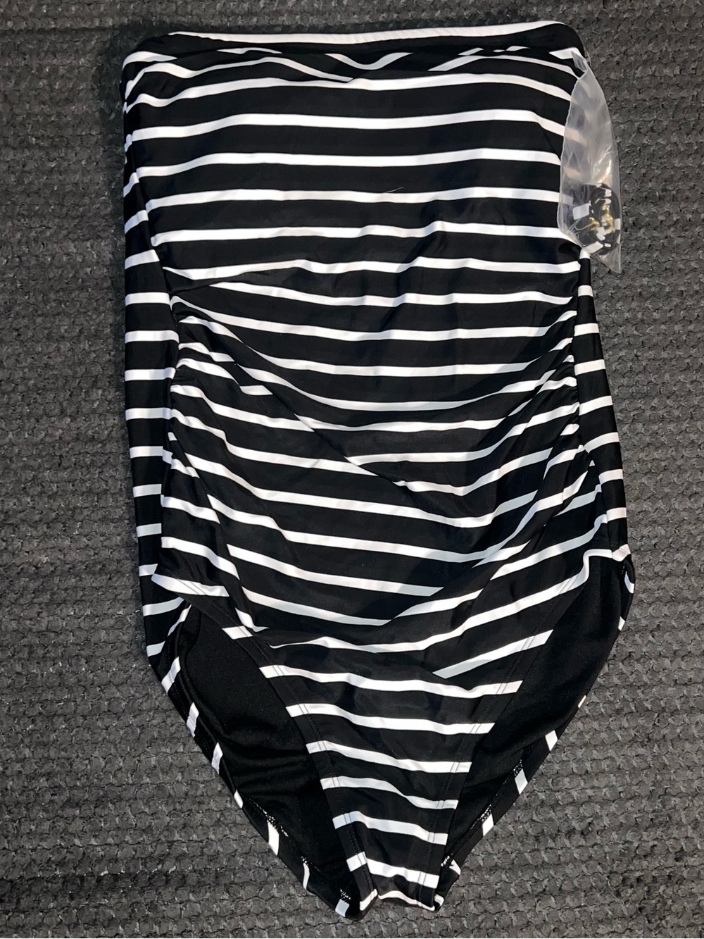 Striped Black & White One-Piece Swimsuit